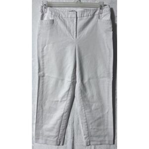 Chico's Women's White Capri Pants Size Standard S Casual Flat Front